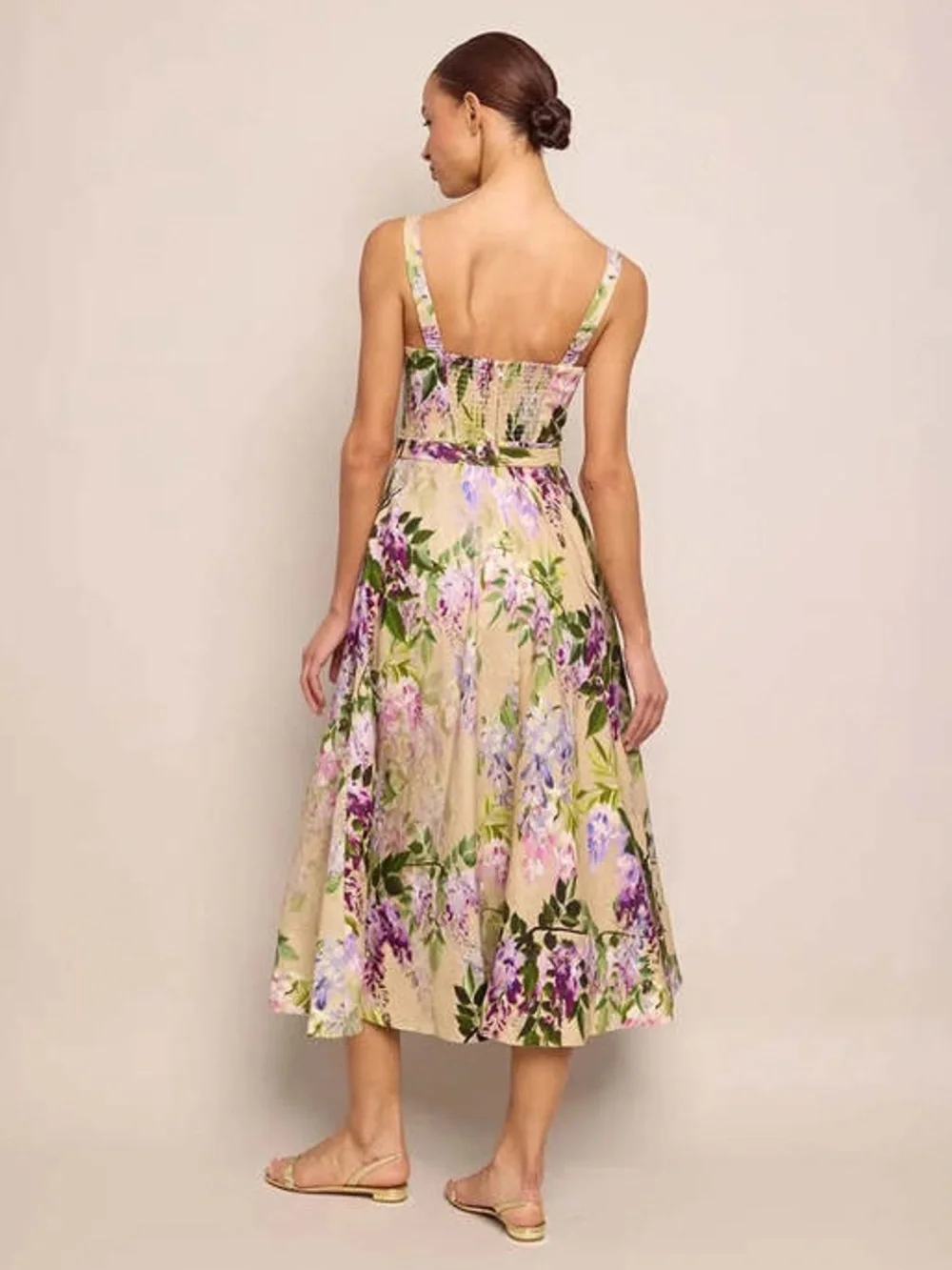 EUC Cara Cara Calypso Midi Dress Wisteria floral print Size 2 - Picture 8 of 10